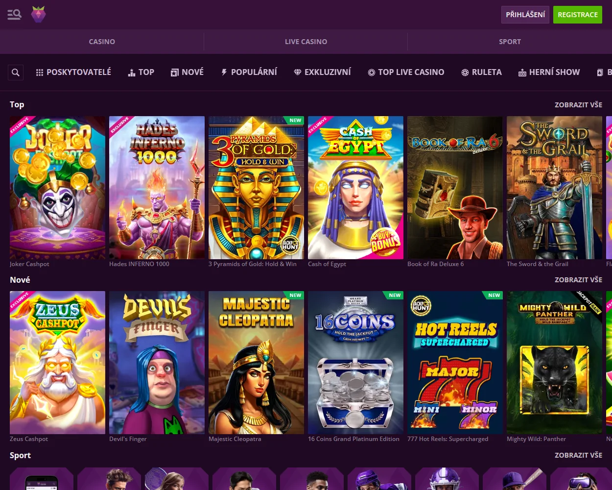 Malina Casino features