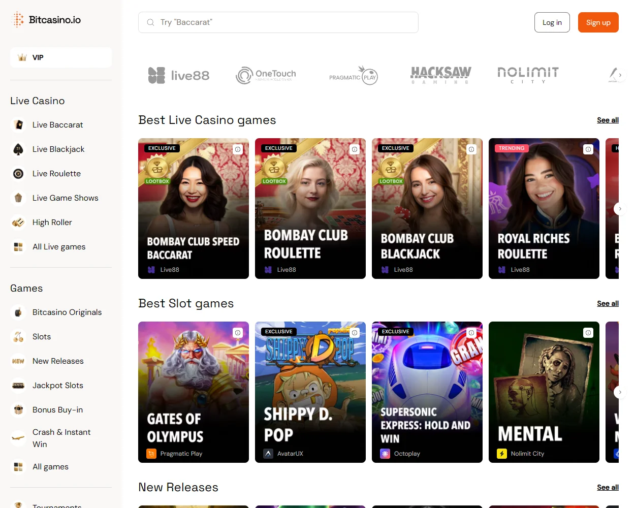 BitCasino.io features