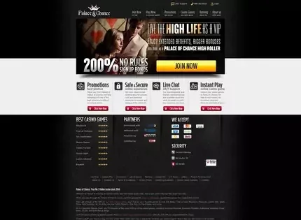 Palace Of Chance Casino features