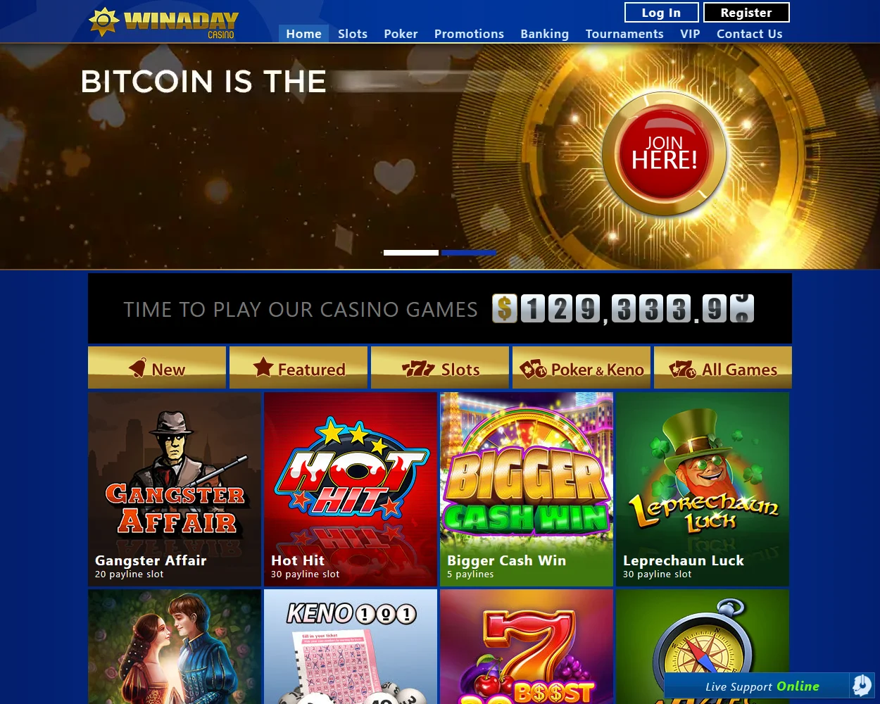 Win A Day Casino features