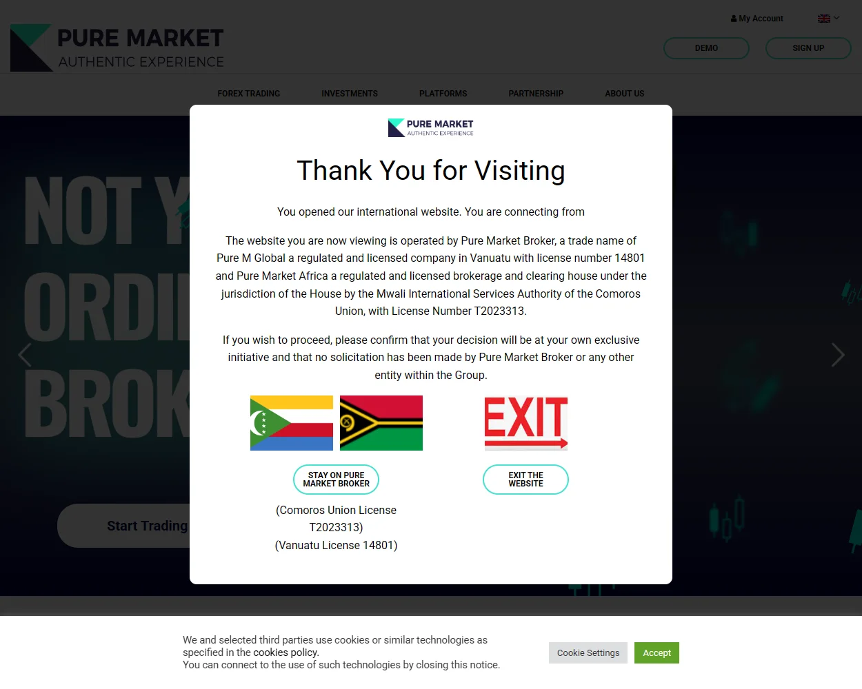 Pure Market Broker features