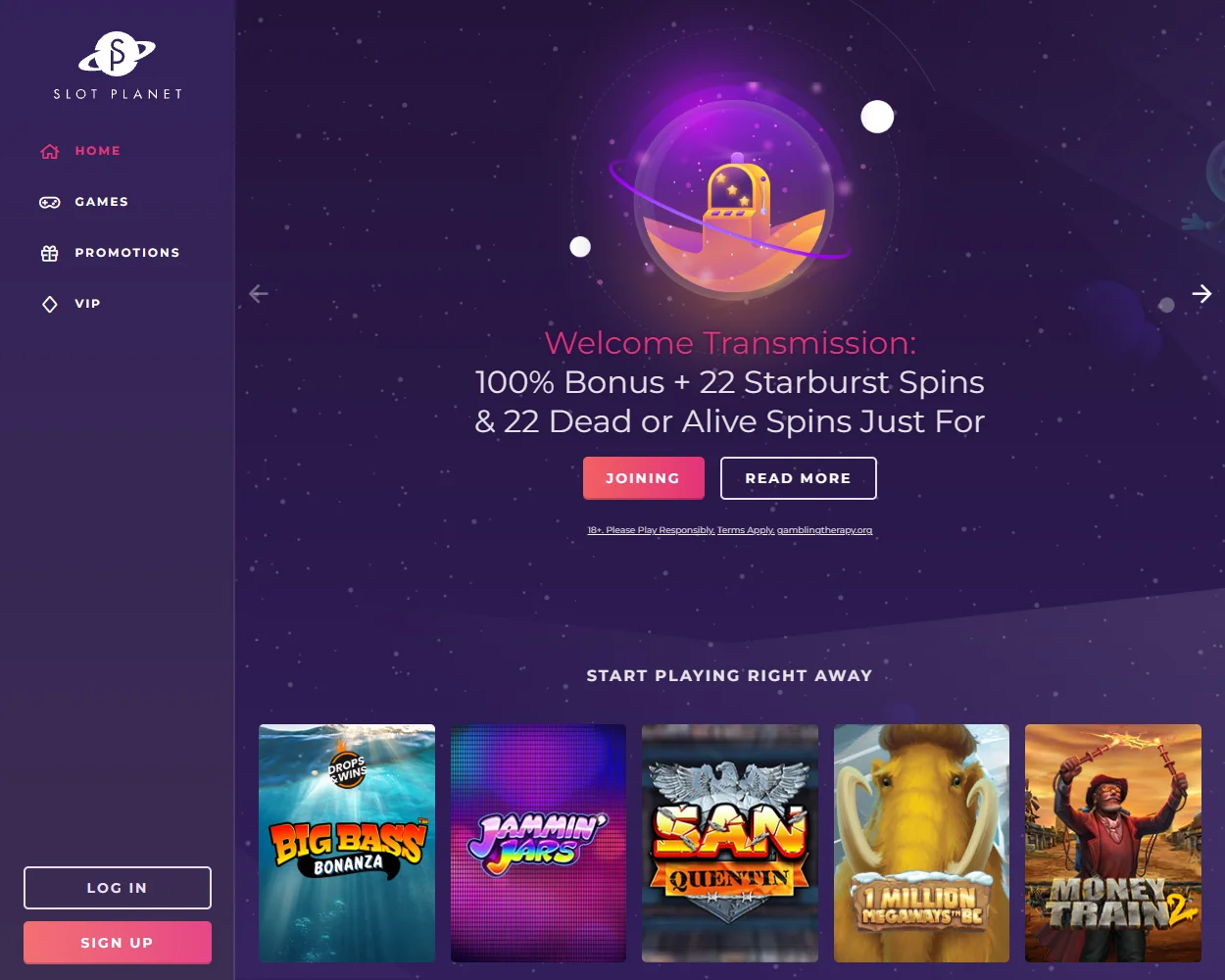 Slot Planet features