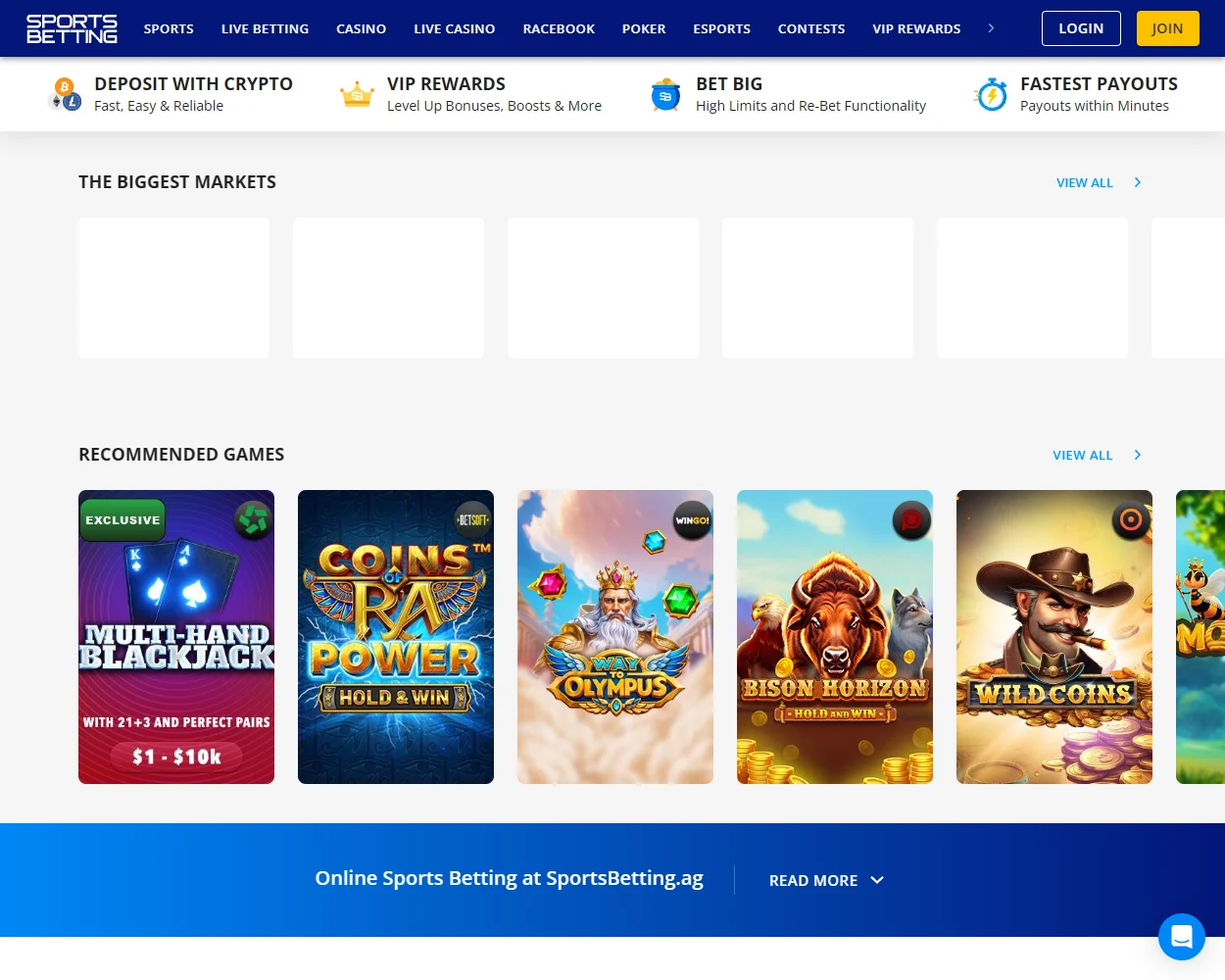 SportsBetting.ag features