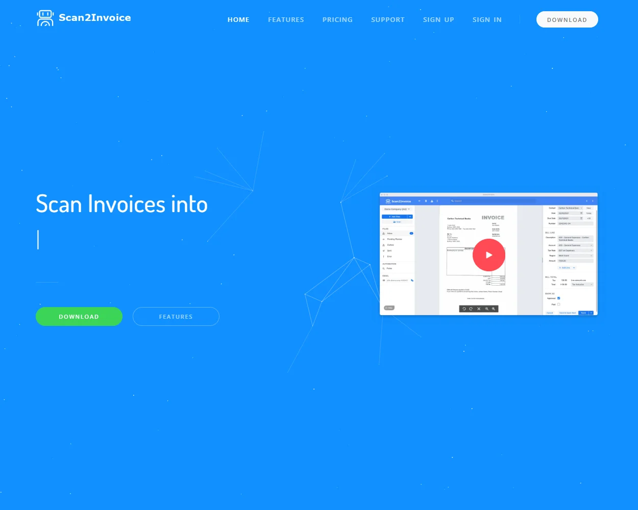 Scan2Invoice features