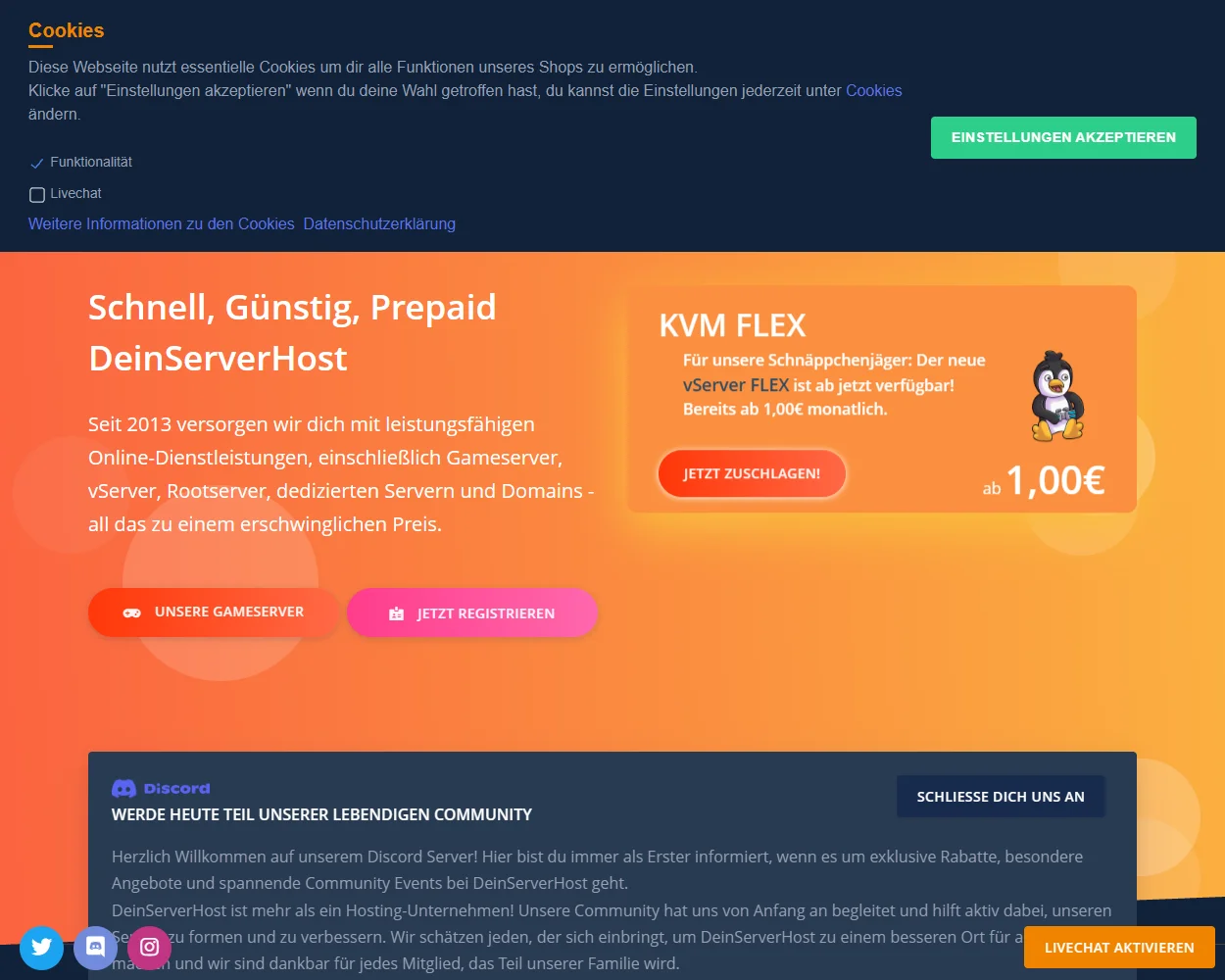 DeinServerHost features