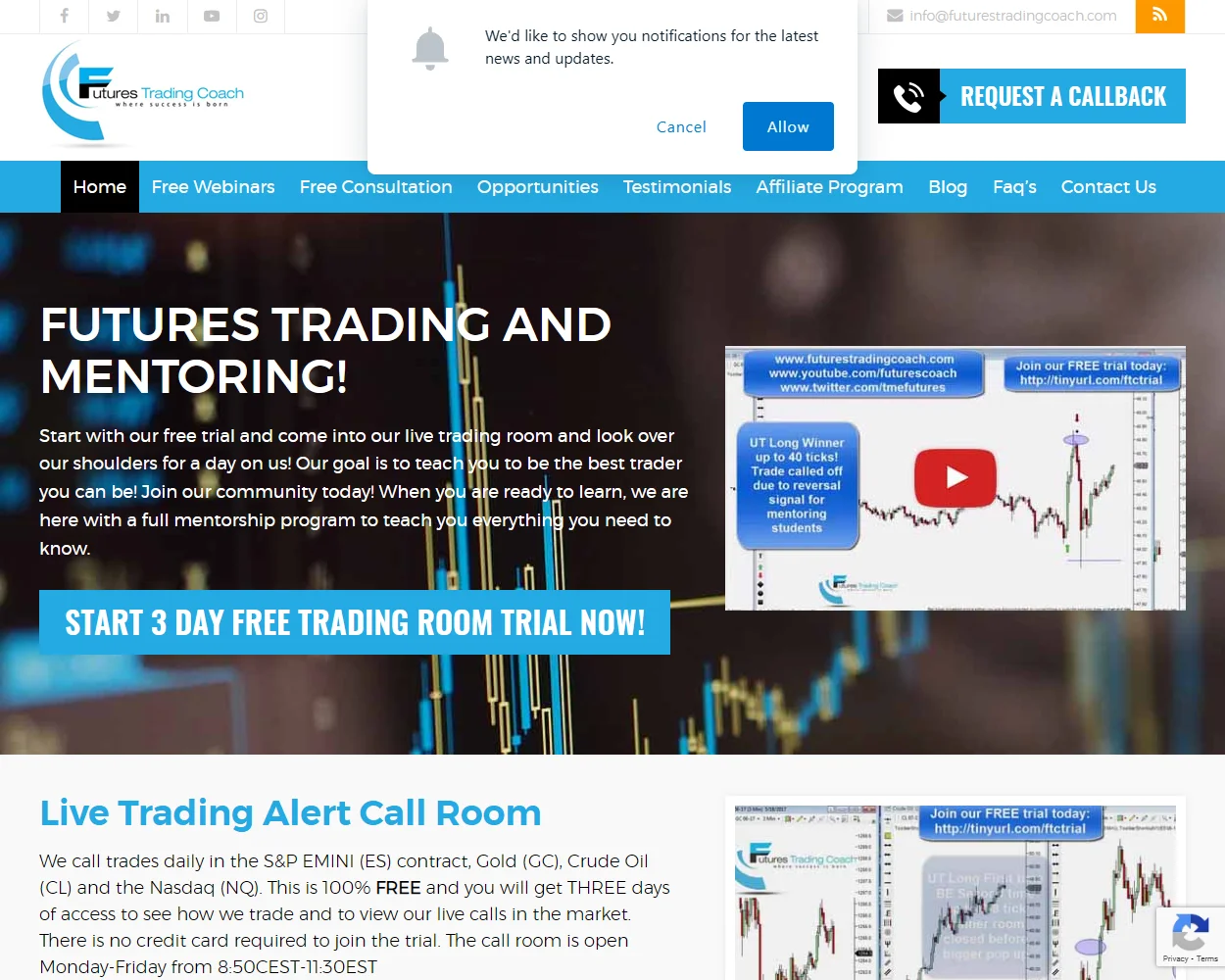 Futures Trading Coach features