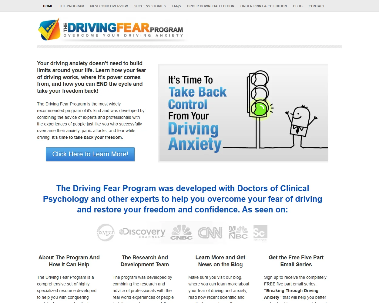 Driving Fear Program features