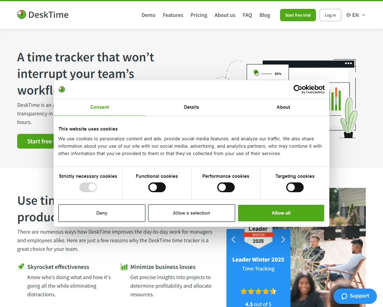 DeskTime features