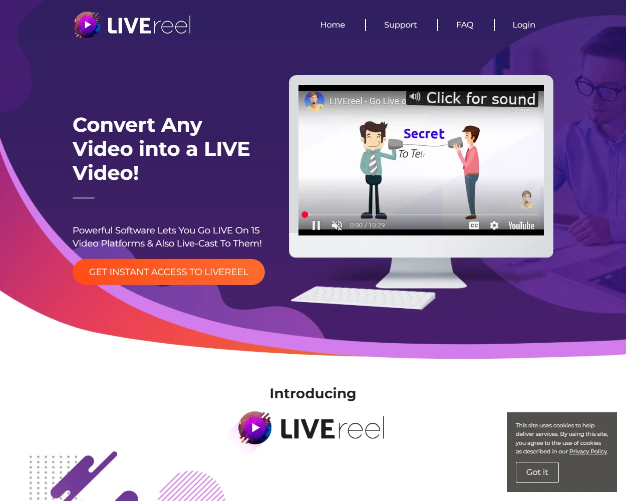 LIVEreel features