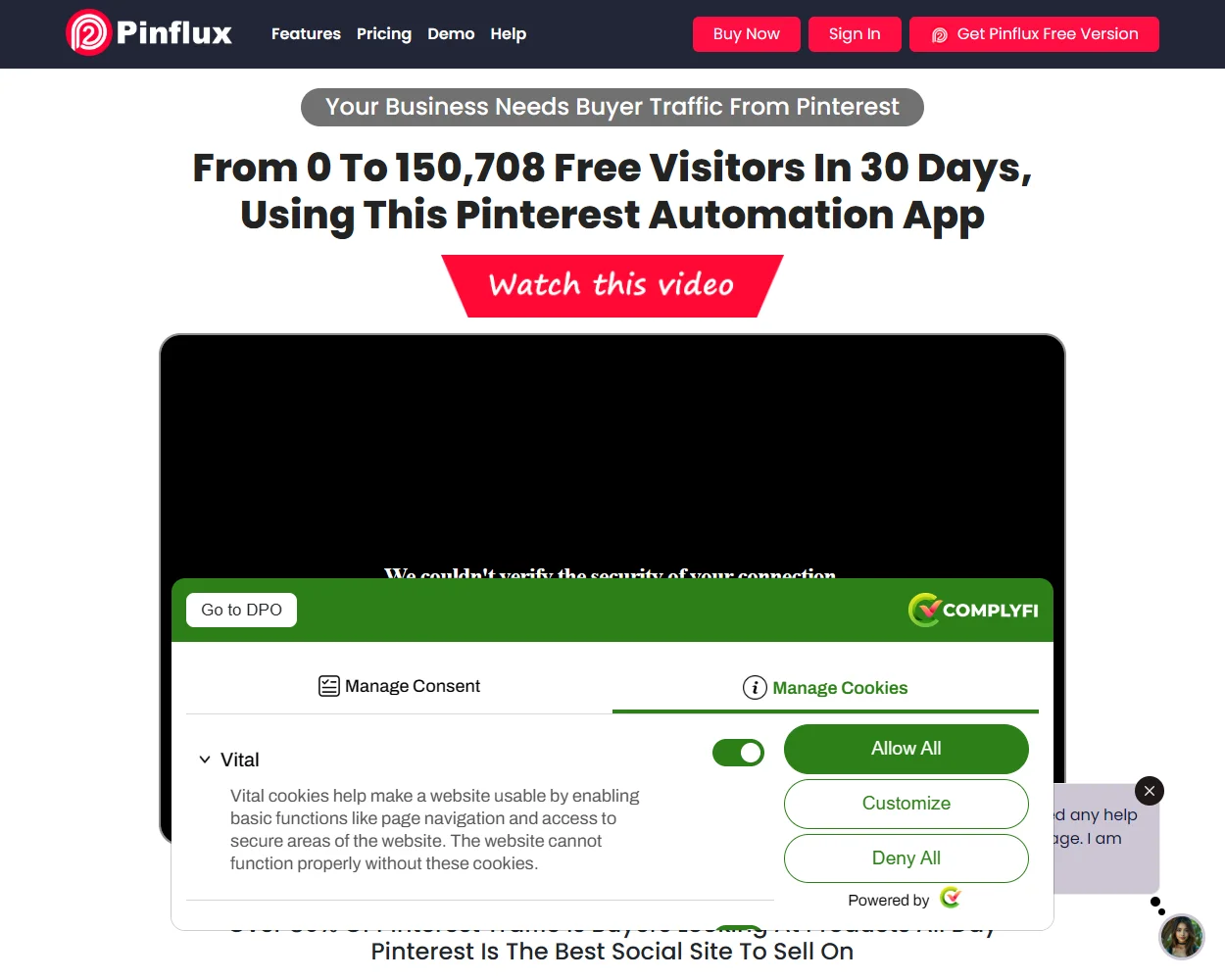Pinflux features