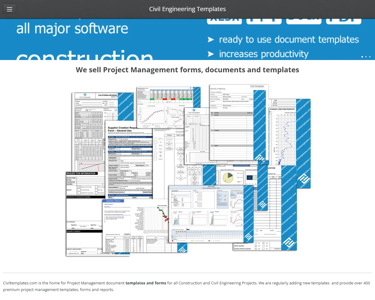 Civil Templates features