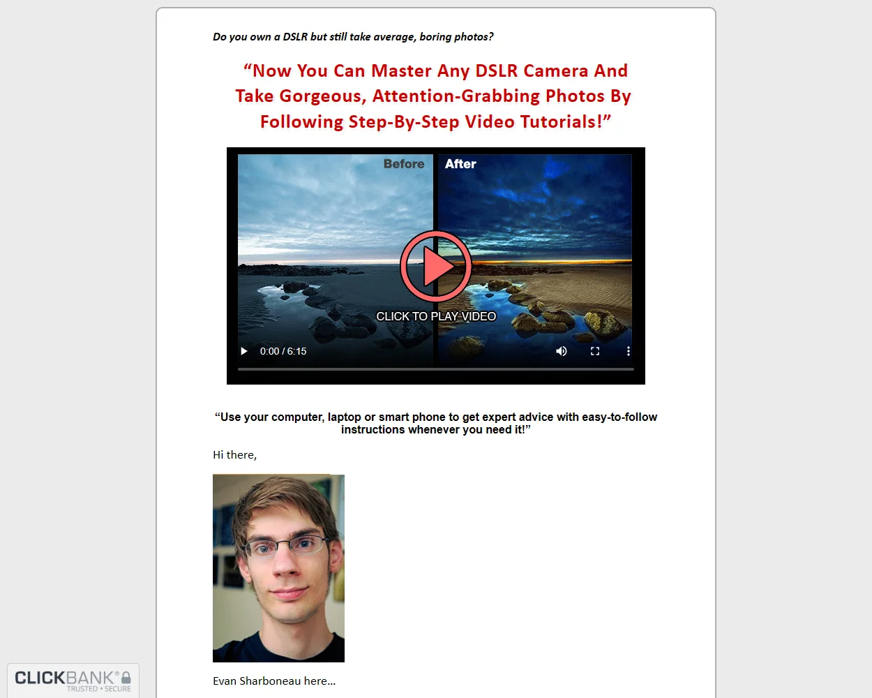 Photography Masterclass features