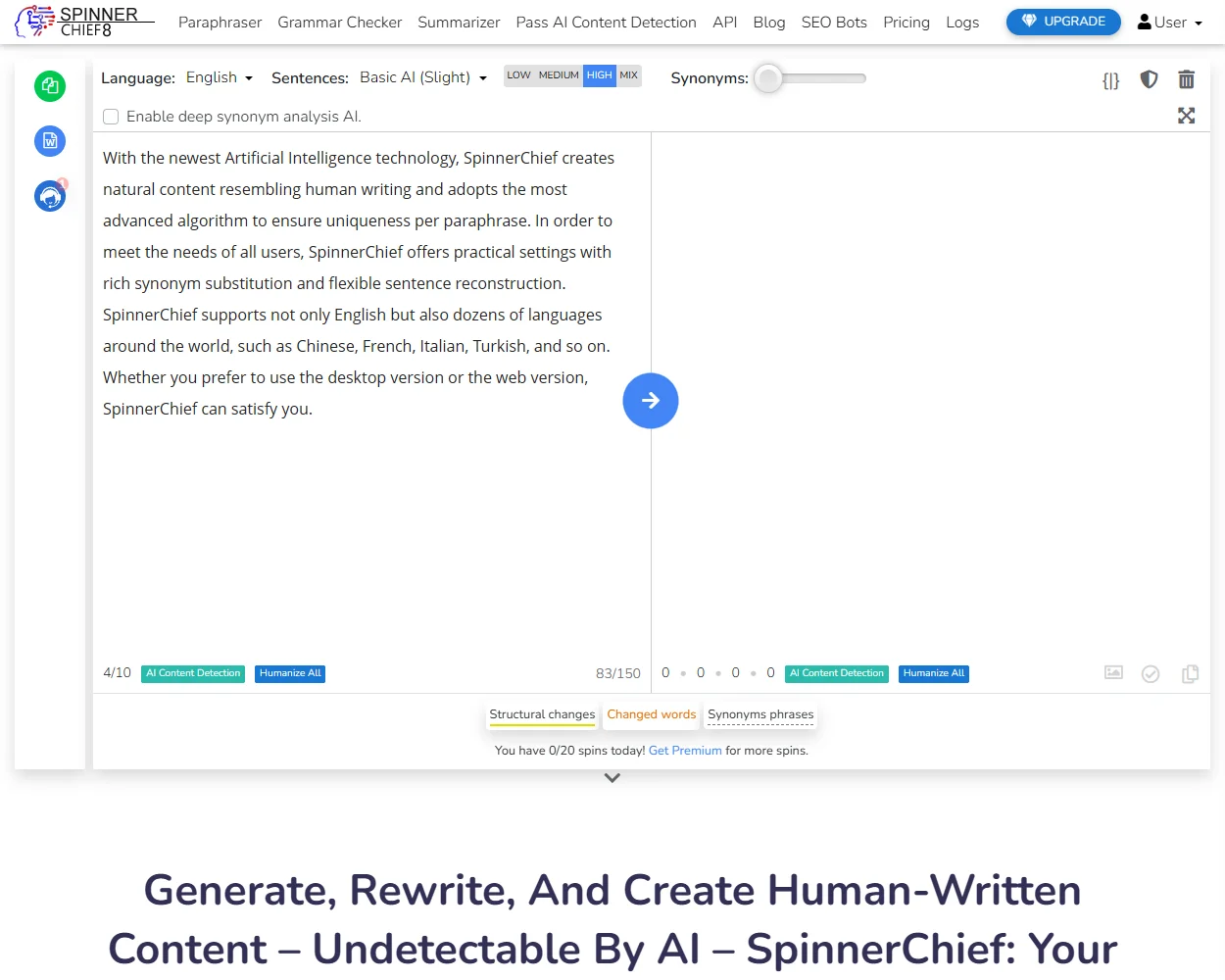 Spinner Chief features