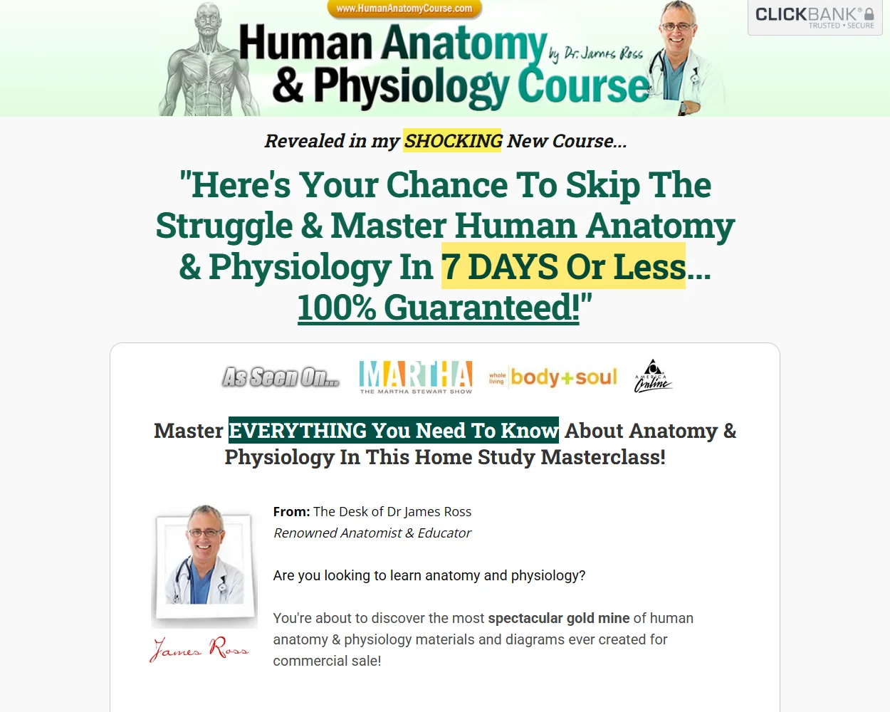 Human Anatomy Course features
