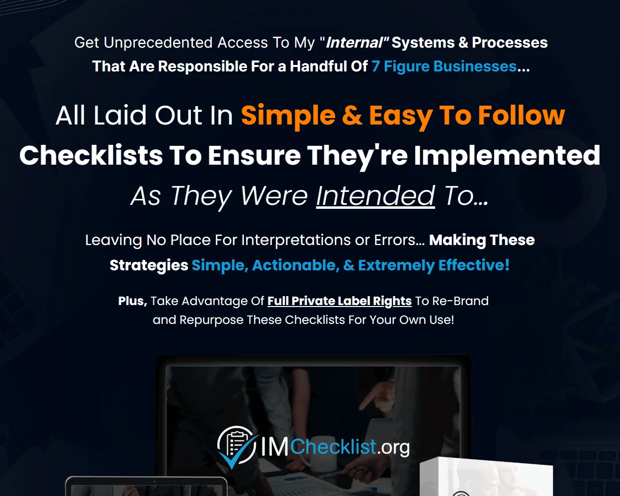 IM Checklist features