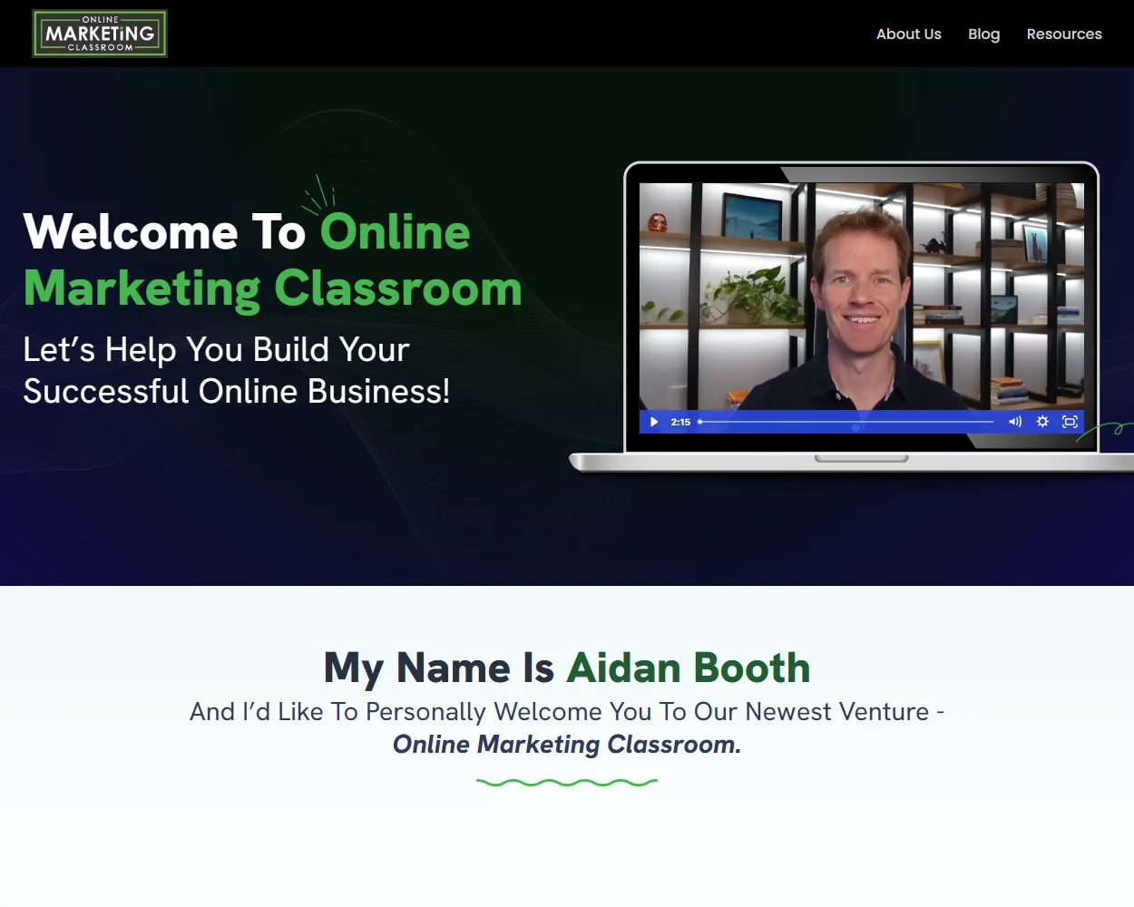 Online Marketing Classroom features