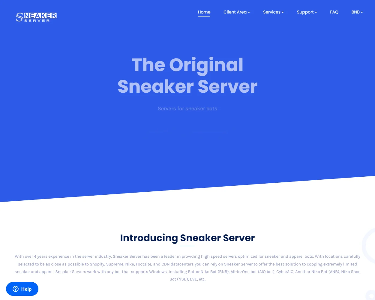 Sneaker Server features