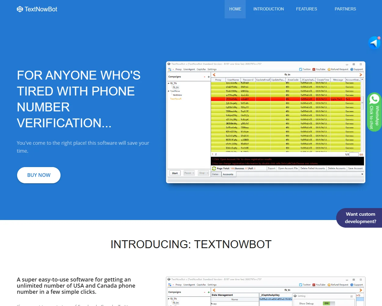 TextNowBot features