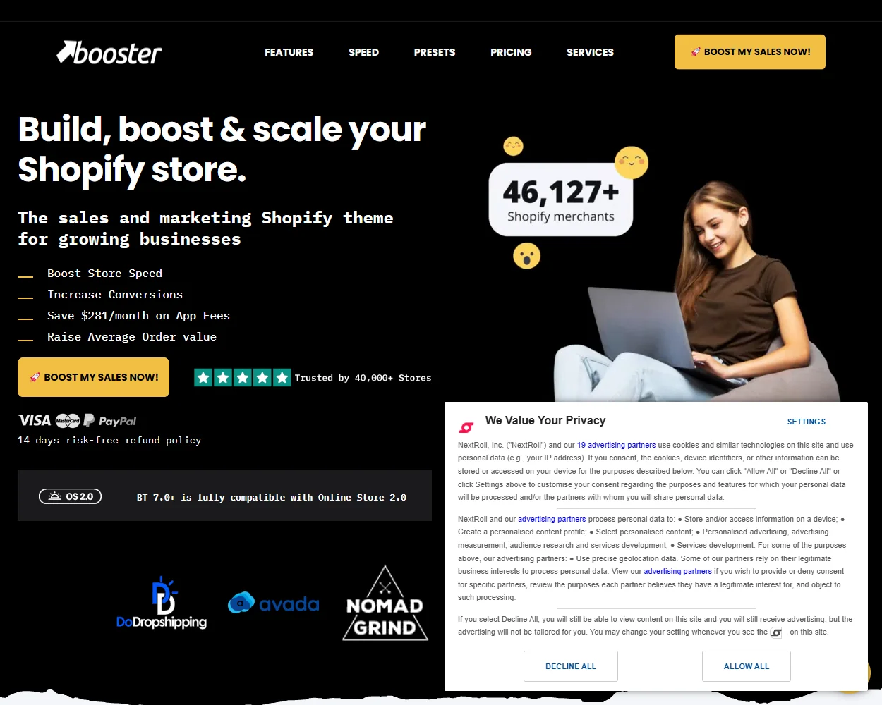 Booster Theme features