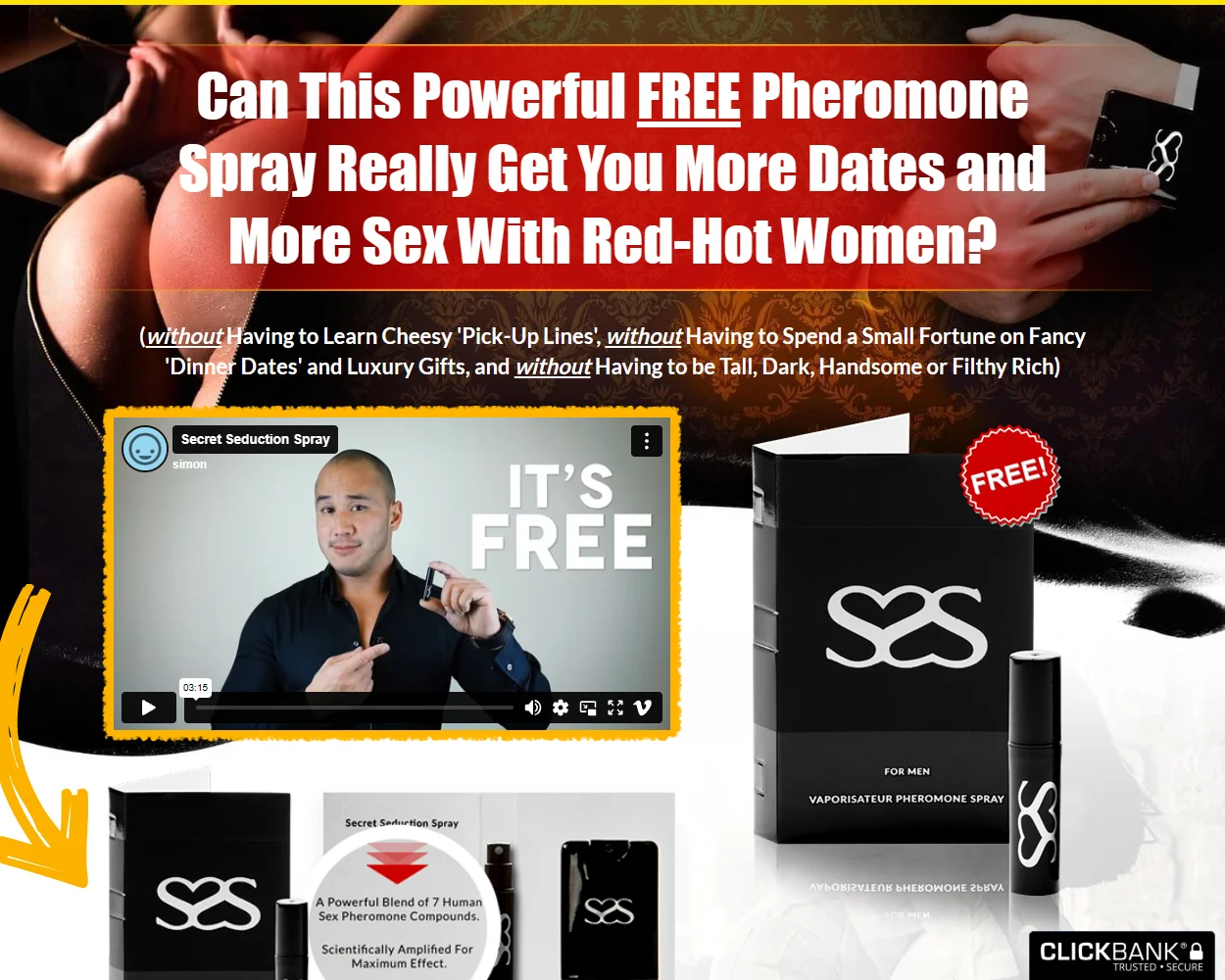 Free Seduction Spray features