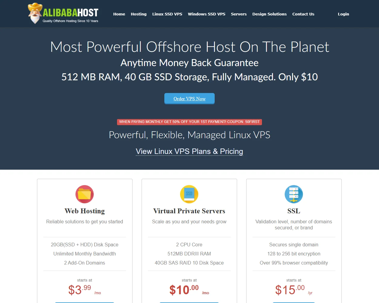 AlibabaHost features