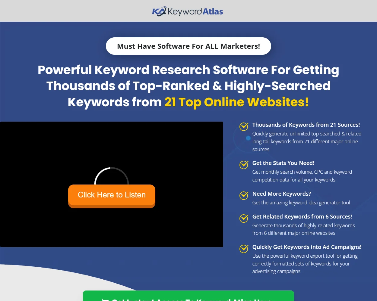 Keyword Atlas features
