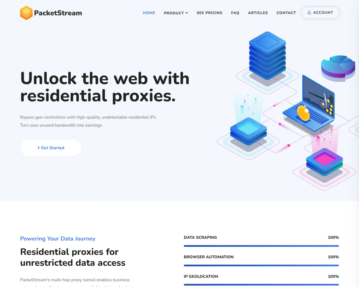 PacketStream features