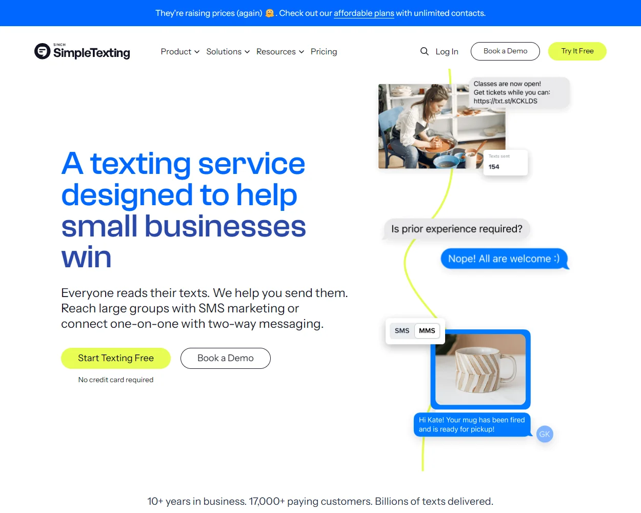 SimpleTexting features