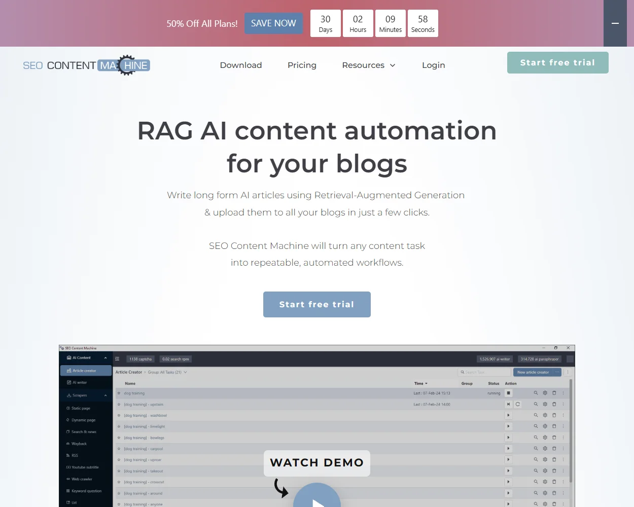 SEO Content Machine features