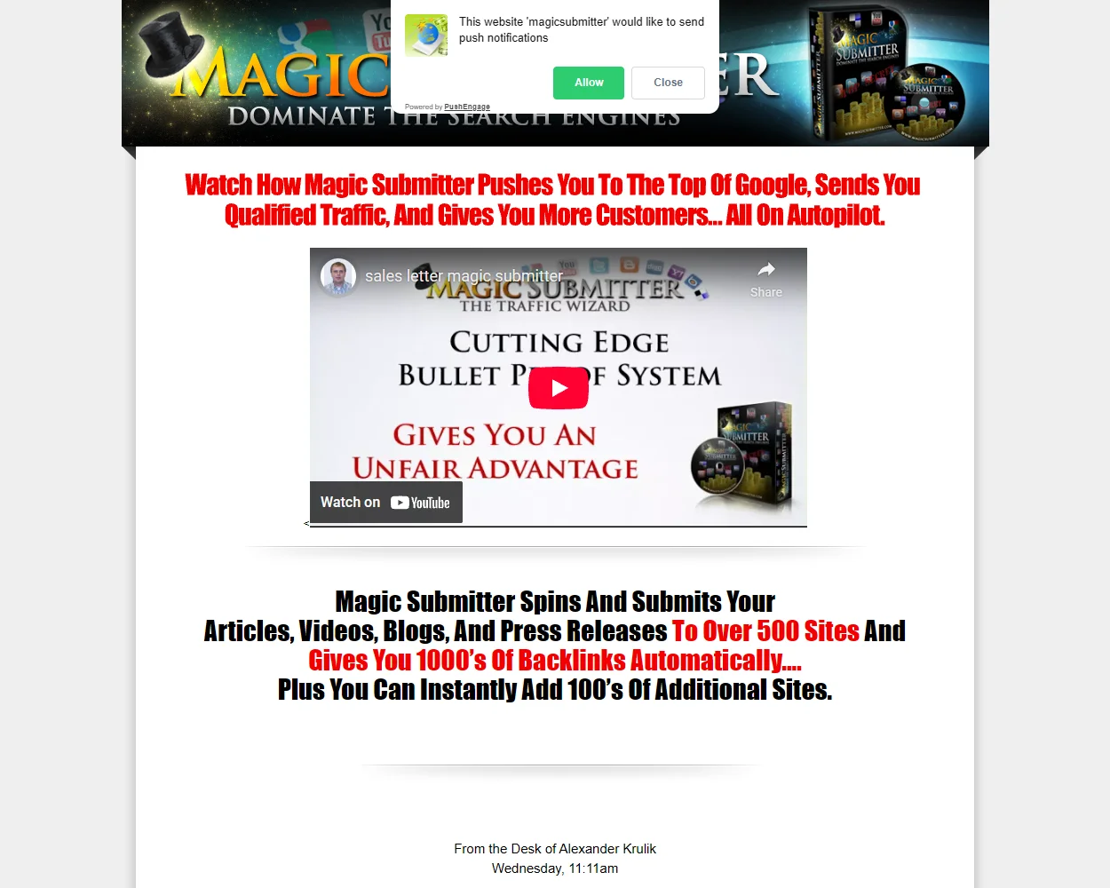 Magic Submitter features