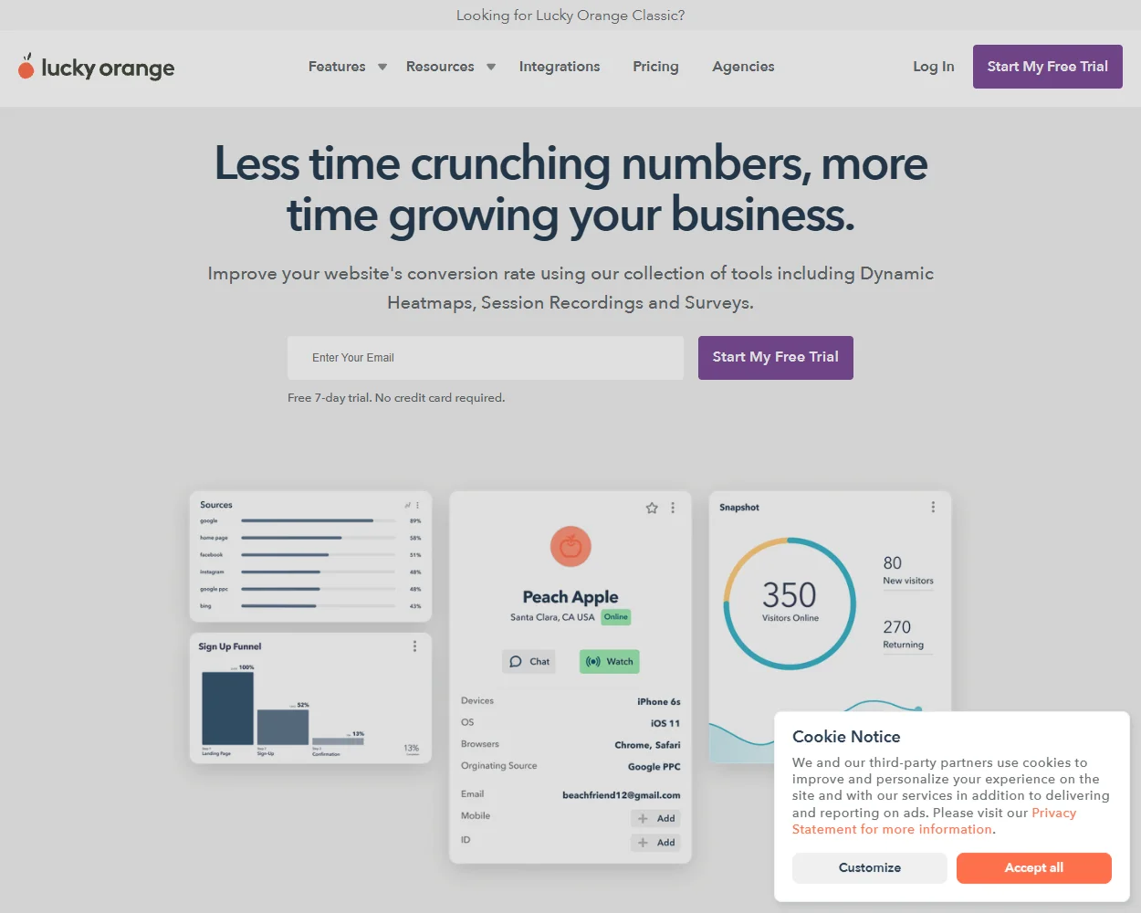 Lucky Orange features