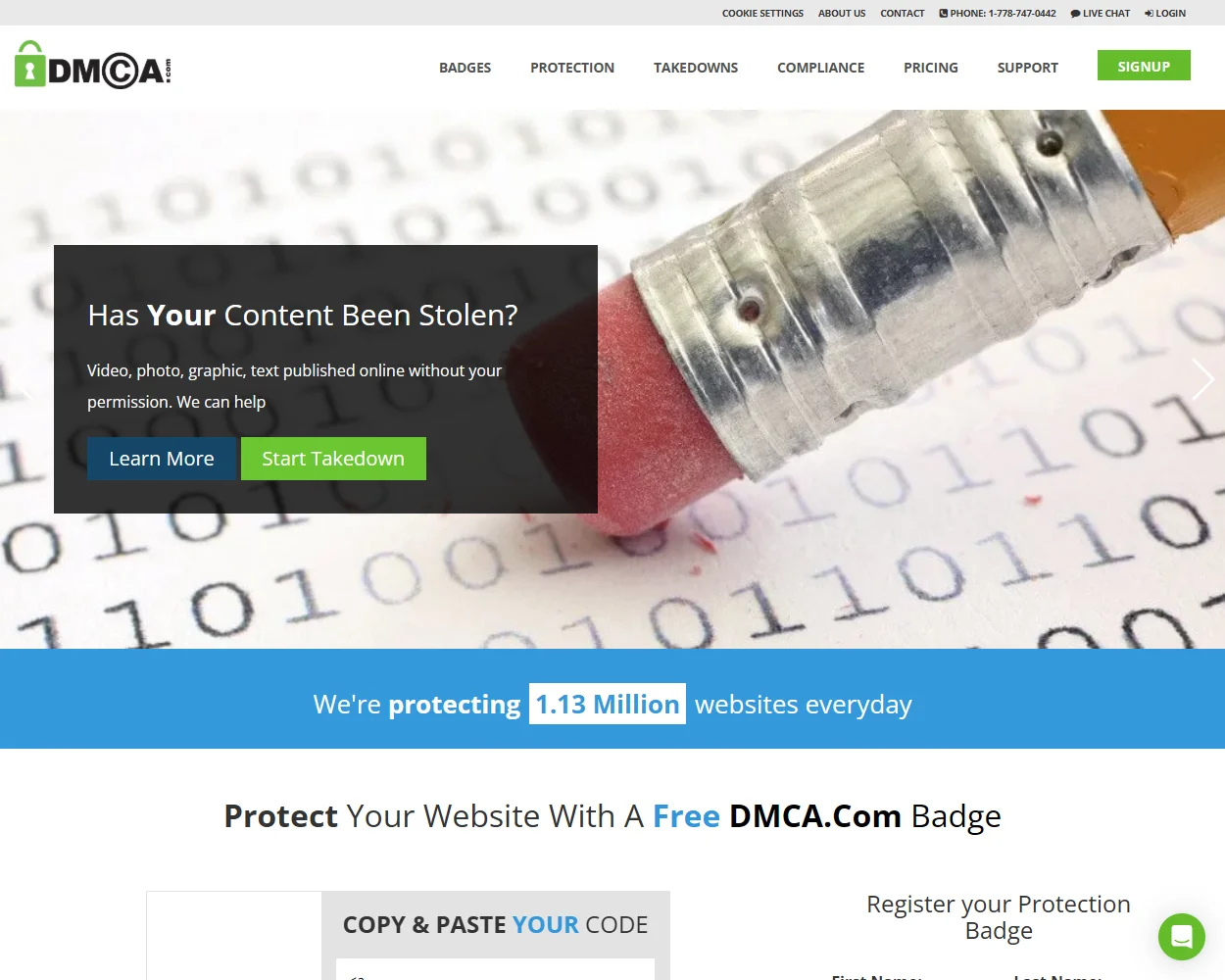 DMCA.com features