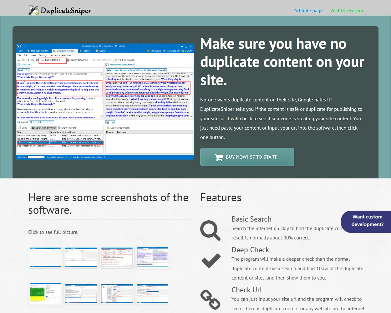 DuplicateSniper features