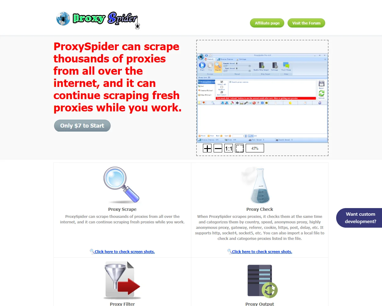 Proxy Spider Pro features