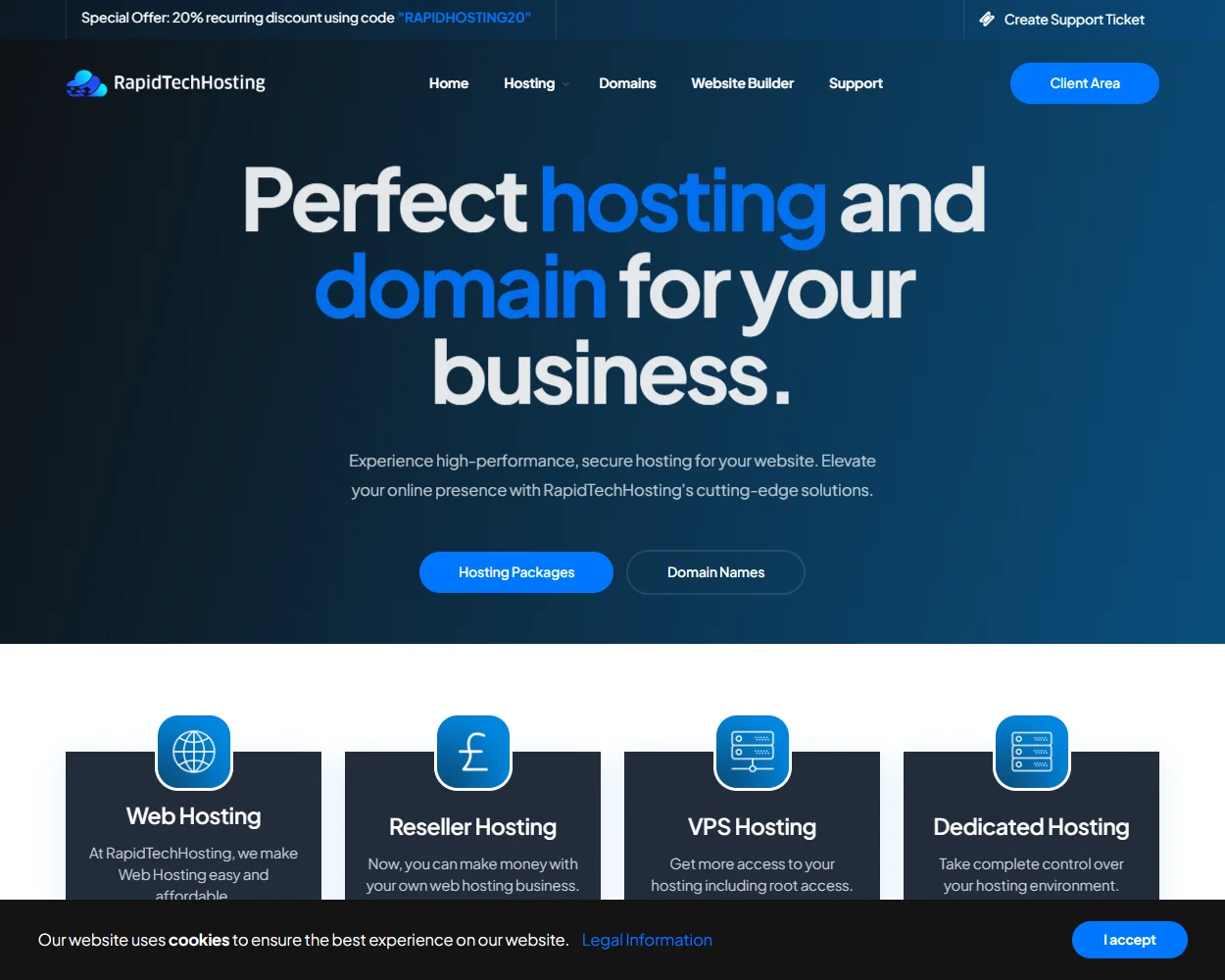 RapidTechHosting features
