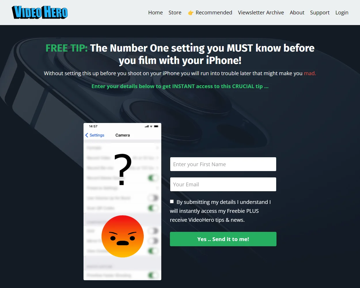 Iphone Video Hero features