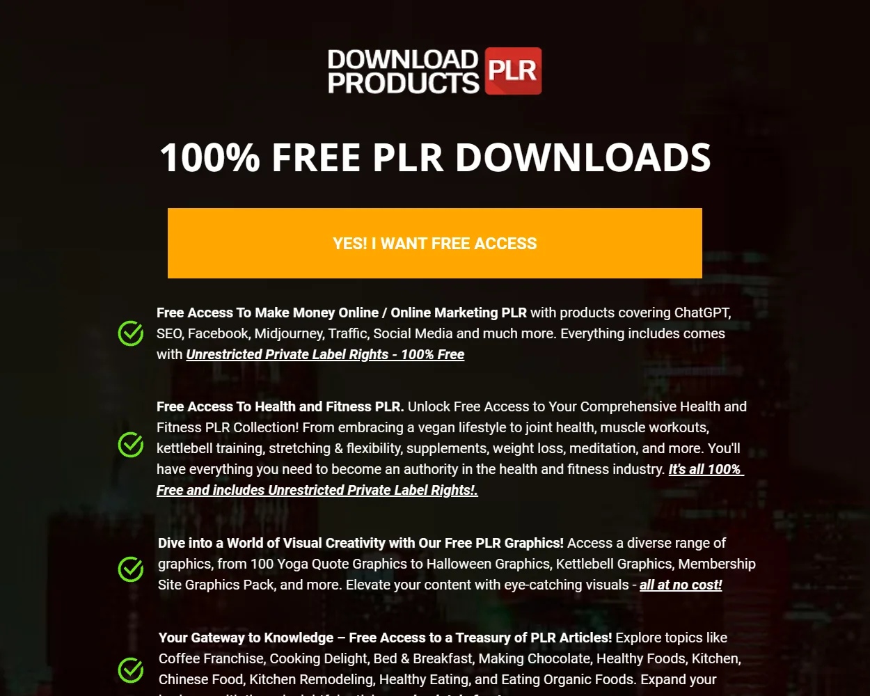 Download PLR Products features