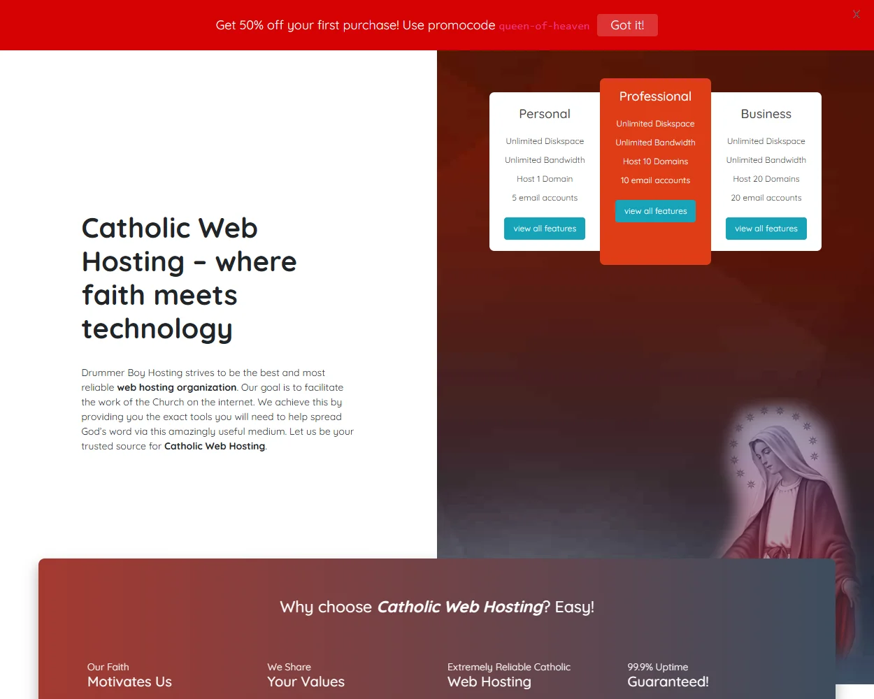 Drummer Boy Hosting features