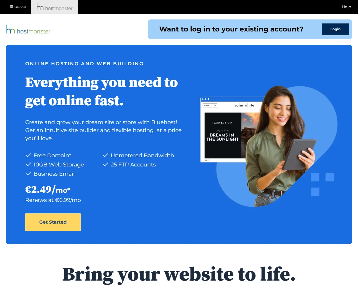 HostMonster features