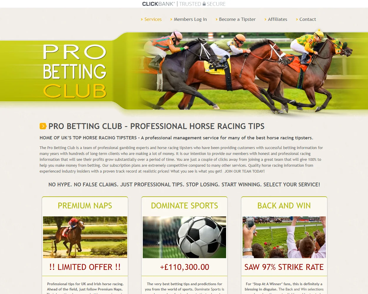 Pro Betting Club features